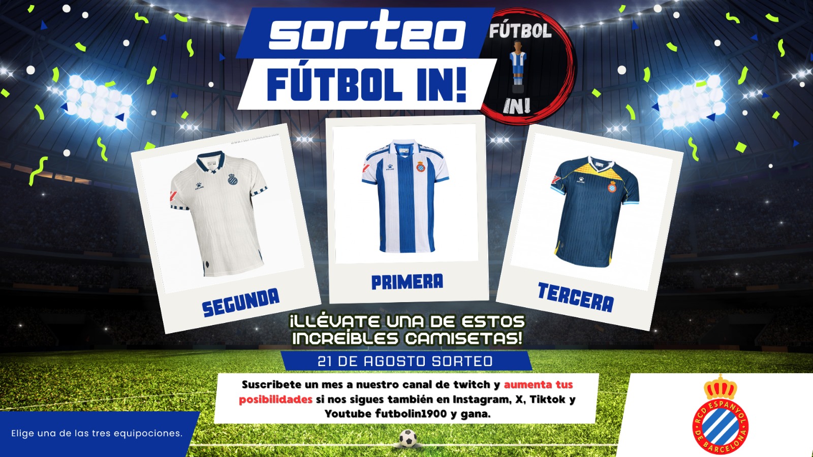Sorteo camiseta Rcd Espanyol 2025